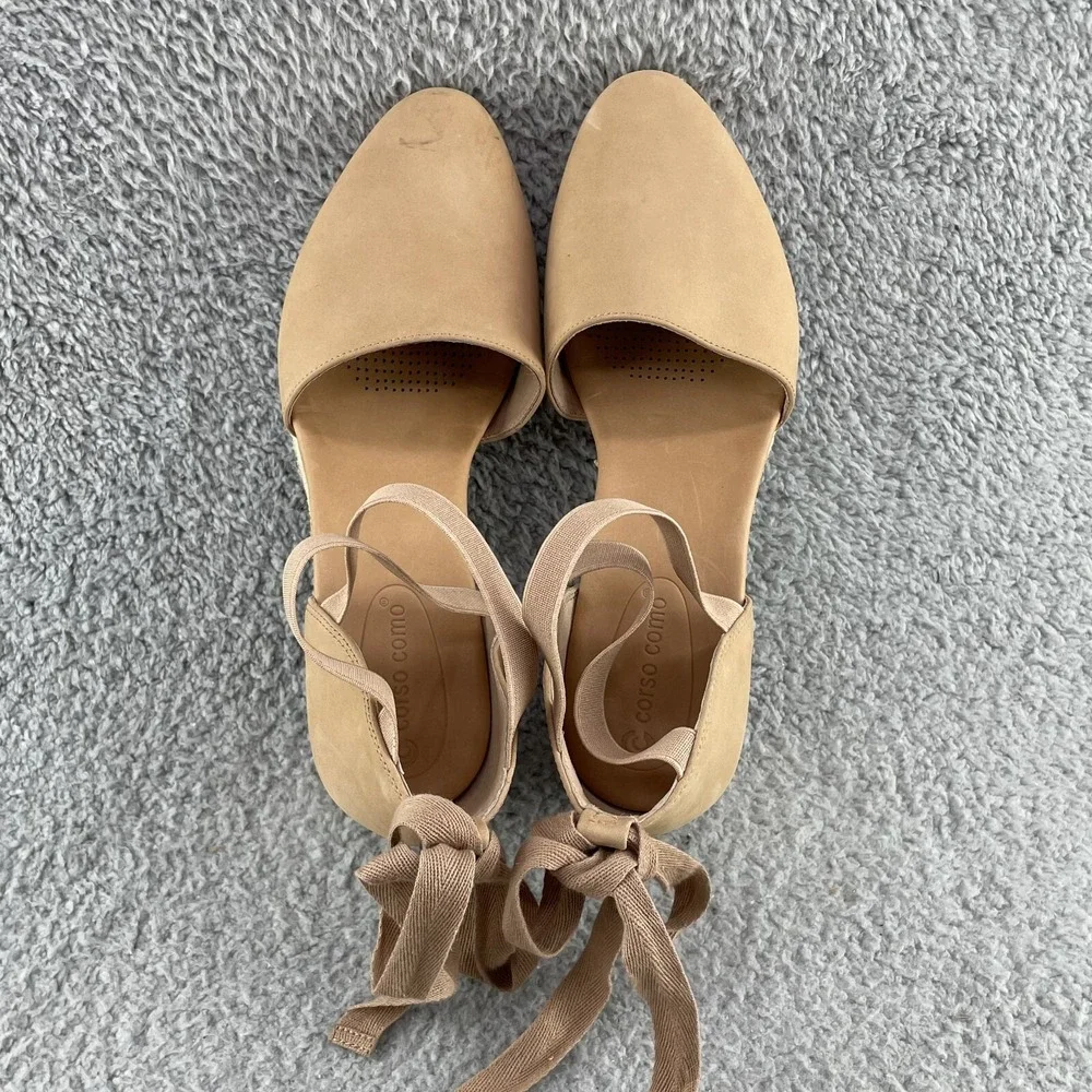 Corso Como Wedge Espadrille Sandal Heel Women 9.5 M Lace Up Classic Beach Summer